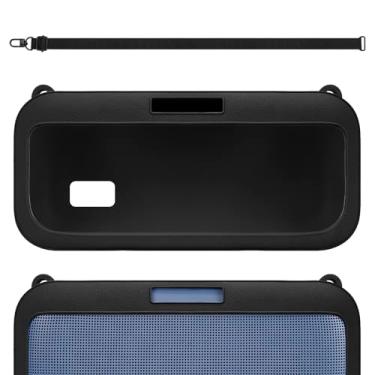 Imagem de Geekria Capa de silicone para alto-falante compatível com Bose SoundLink Max, capa protetora macia, alto-falantes portáteis de substituição para transporte de viagem com alça de ombro (preto)