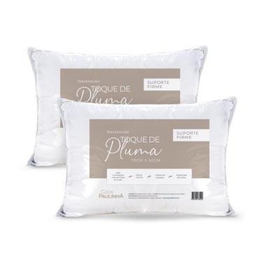 Imagem de Travesseiro Toque de Pluma Suporte Firme 70cm x 50cm - SAFIRA ENXOVAIS
