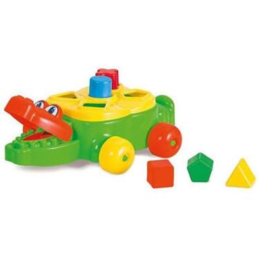 Imagem de Brinquedo Educativo Jacaré Junior com Blocos de Encaixe e Puxador , +1