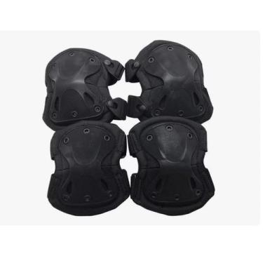 Imagem de Joelheira E Cotoveleira Tática Esportiva Airsoft Paintball - MAF, Pret