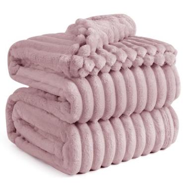 Imagem de Cobertor Bedsure Rosa de Lã - 274x229cm - Para Sofá