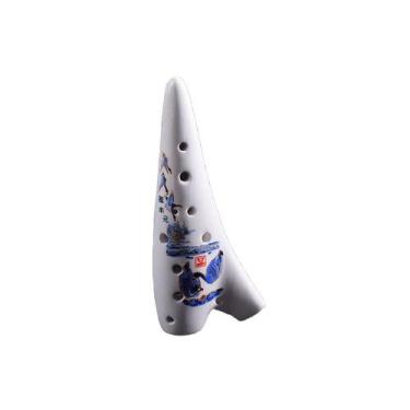 Imagem de Ocarina Wokex 12 Furos - Cerâmica Branca - Tom C Alto