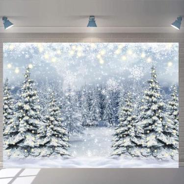Imagem de Fundo Fotográfico TENCOW - Floresta de Inverno com Glitter e Neve (3x2