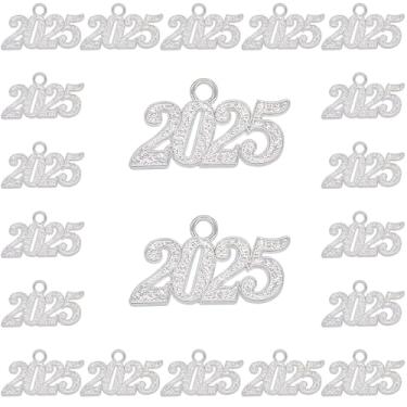 Imagem de Aokbean Mini artesanato de decoração de berloques de graduação: 20 peças de pingentes de borla com números 2025 para pingentes de boné de formatura, decoração de chave, ornamento de bolsa, artesanato