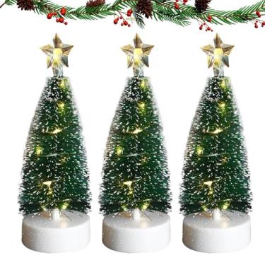 Imagem de Árvore de Natal de mesa,Árvore de Natal para mesa | Enfeites de mesa de árvore de Natal LED artificiais - Suprimentos quentes de Natal para decoração de casa pequena pré-iluminada para o Natal