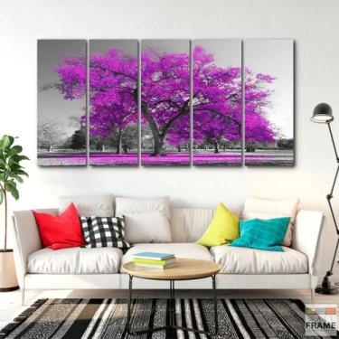 Imagem de Quadro Decorativo - Arvore da Vida Lilas Tela em Tecido - Wall Frame