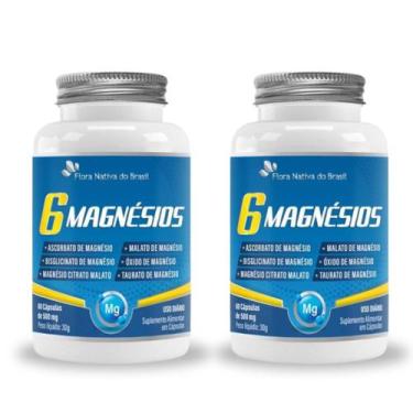 Imagem de 2x 6 Magnésios (Ascorbato, Bisglici, Citrato, Malato) 60 Caps Flora Na
