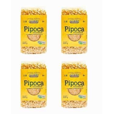 Imagem de KIT - 4 Milhos De Pipoca Orgânico Alto Vácuo Ecobio 500g