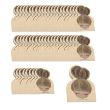Imagem de kowaku Cartões de exibição de clipe de cabelo de 50pcs, barrettes embalagens de papel tags de papelão, Style C