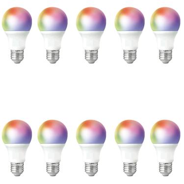Imagem de Kit 10 Lâmpada Inteligente Formato Pera Rgb Conexão com Alexa Google Assistente 10w Avant