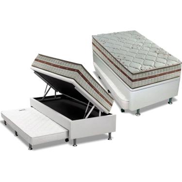 Imagem de Conjunto Box Baú Solteiro: Colchão Molas D Angelis Anjos Ensacadas Classic + Base crc C...