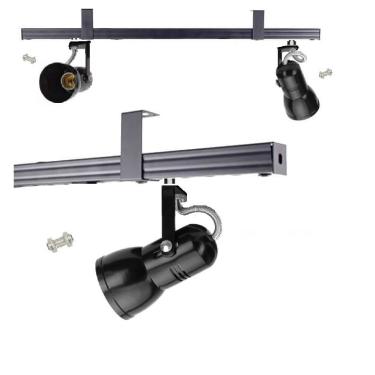 Imagem de Kit 5x Spots Trilho perfilado eletro calha par20 bulbo led