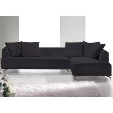 Imagem de Sofá de Canto com Chaise Preto