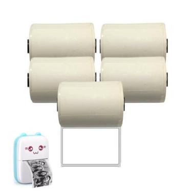 Imagem de 5 rolos etiqueta adesiva 50x30 impressora gatinho gato - Xd Mega