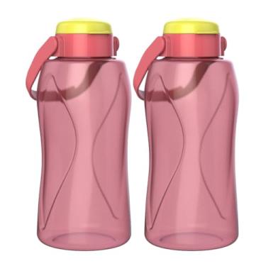 Imagem de Kit 2 Garrafas De Água 1,5 Litro Squeeze Esporte Grande Com Alça Suporte Celular BPA Free Academia (Rosa)