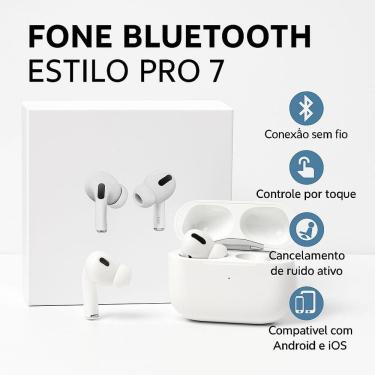 Imagem de Fone Bluetooth Estilo Pro 7 com Borracha ? Touch, ANC, Última Geração
