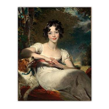 Imagem de Reprodução de pinturas famosas Thomas Lawrence.Lady Maria Conyngham. Impressões em tela Imagens de arte para decoração de casa - 60 x 80 cm sem moldura