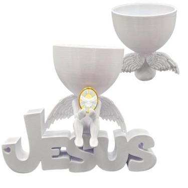 Imagem de Anjinho da Guarda Pomba Divino Espirito Jesus 3d Decoração - Point da 