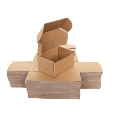 Imagem de easycustomerlee 6X4X3 50Pcs Caixas de Remessa Pequenas Caixas de Papelão Ondulado Marrom para Embalagem de Pequenos Negócios Presentes Artesanais Produtos para Doação Caixas de Armazenamento