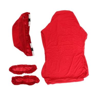 Imagem de Ｂｅｓｇａ Chaves de cadeira de jogo Spandex elástico macio com capas de braço/tampa traseira/tampa do assento Removável cadeira de computador Slipcovers, Vermelho