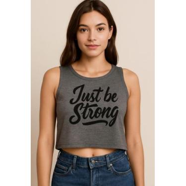 Imagem de Regata Feminina Cropped Casual Blusa Camiseta para Academia Fitness Bl