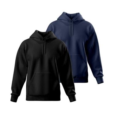 Imagem de Kit 2 Blusas De Moletom Pelúciado Fechado Com Capuz-Masculino
