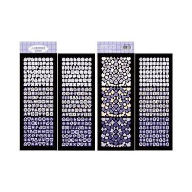Imagem de Adesivos de Letras Brilhantes para Scrapbooking - 4 Folhas com Alfabet