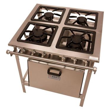 Imagem de Fogão 4 Bocas 2 Duplas Inox Com Forno Stand Metal Brey 104-f 2d I