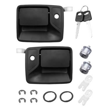 Imagem de Vaticas Maçaneta externa com cilindros de trava e chave, adequada para caminhão Ford Excursion F250 F350 Super Duty F450 F550 F650 F750, substitui 79306 79307 7C3Z2522405AA