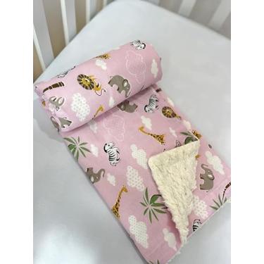 Imagem de Coberta Manta Macia Sherpa Estampado 100% Algodão (G, Safari Rosa)