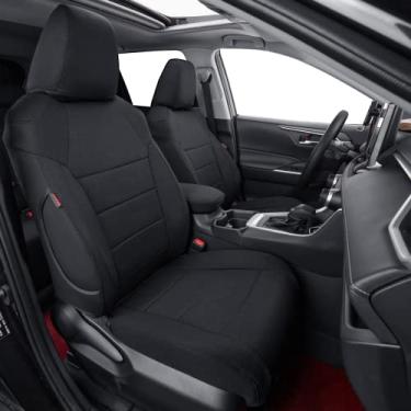 Imagem de coverdream Capas de assento de carro RAV4 de ajuste personalizado para Toyota RAV4 2019 2020 2021 2022 2023 2024 LE,XLE,XLE Premium, Limited, protetor de assento de poliéster de cobertura total