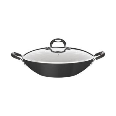 Imagem de Frigideira Wok Tramontina Mônaco 32cm 4,5l Antiaderente com Tampa Vidr
