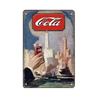 Imagem de Placa De Parede De Lata De Metal Para Refrigerantes Vintage Cola Para 
