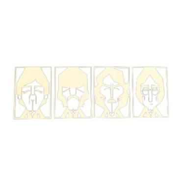 Imagem de caricatura Os Beatles 8 x 11 cm em mdf 3mm branco - trova