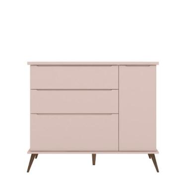 Imagem de Cômoda Infantil Tina 110cm 100% MDF Rose Semi Brilho - sallar home