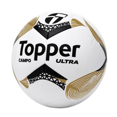Imagem de Bola Futebol de Campo Topper Ultra Colagem Dupla Oficial, Preto, Doura