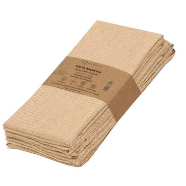 Imagem de RUVANTI Conjunto De 6 Guardanapos Pano Ruvanti, 45X45 Cm, Reutilizáveis, Laváveis, Macios E Duráveis, Em Tecido Poliéster Algodão, Para Jantares Festas, Natal, Ação Graças Casamentos - Honey