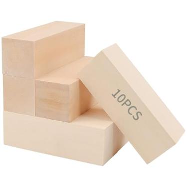 Imagem de ZOENHOU Kit De Blocos Entalhe Em Madeira Tília Premium, 15 Cm X 5 Cm, 10 Peças, Para Artesanato, Bloco Sem Acabamento, Balsa Hobby
