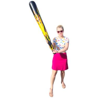 Imagem de Zugar Land Taco De Beisebol Inflável Jumbo Fire Flame 54" (1 Pacote) Brinquedo Perfeito Para Festa, Diversão Em Playground E Esporte