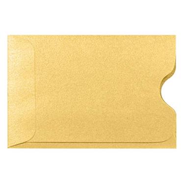Imagem de Capa para cartão de crédito LUXPaper em 36 kg. Ouro metálico, porta-cartões para cartões de presente, pacote com 50, tamanho 6 x 8 cm (dourado)