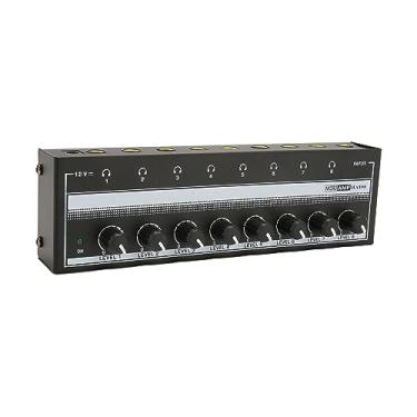 Imagem de Naroote Amplificador de Fone de Ouvido de 8 Canais, Amplificador de Fone de Ouvido High Power 100-240V Iron Shell Professional para Studio (Plugue da UE)