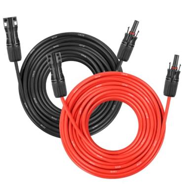 Imagem de Cabo de extensão de painel solar – Cabo solar de 8 AWG 1,8 m, fio fotovoltaico de calibre 8 com conector à prova d'água fêmea e macho para trailer, sistemas fotovoltaicos, casa, barco, painéis solares
