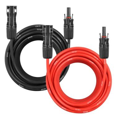 Imagem de Cabo de extensão de painel solar – Cabo solar de 8 AWG 1,8 m, fio fotovoltaico de calibre 8 com conector à prova d'água fêmea e macho para trailer, sistemas fotovoltaicos, casa, barco, painéis solares