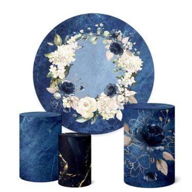 Imagem de Trio Capas Cilindro + Painel Sublimado 1,50m Flores - Fadrix, K1FLS044