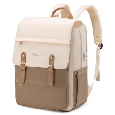 Imagem de Mochila para laptop LOVEVOOK Fashion Vintage de 17 polegadas para mulheres