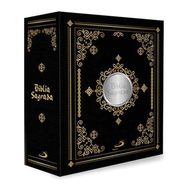 Imagem de Bíblia Sagrada Grande Luxo com Medalha Paulus