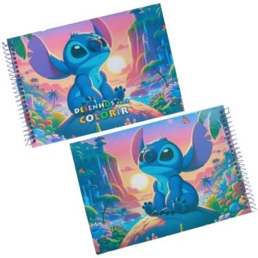 Imagem de Livro de Colorir STITCH Capa Dura 40 Desenhos Frente e Verso