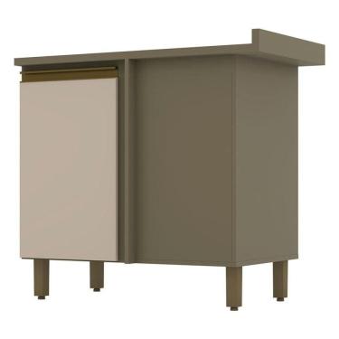 Imagem de Balcão de Cozinha Connect Canto Reto Duna Cristal – Henn 