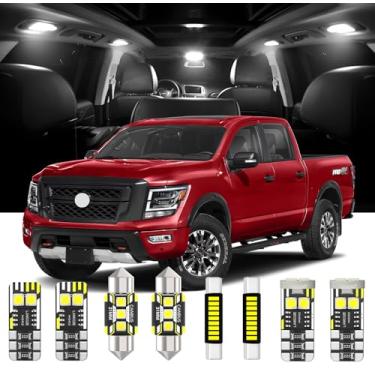 Imagem de AENVTOL 9 peças de substituição de luzes LED interiores para Nissan Titan A61 2017-2022/Titan XD 2016-2022 lâmpada interna de LED branca com ferramenta de instalação