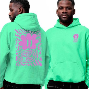 Imagem de Moletom Canguru Com Capuz‎ Urban Pink Flower Street Abstract-Unissex